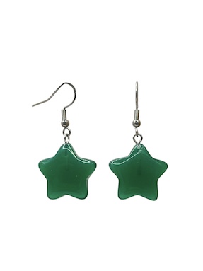 Green Agate Star Surgical Steel Earrings